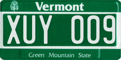 VT license plate XUY009