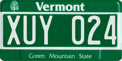 VT license plate XUY024