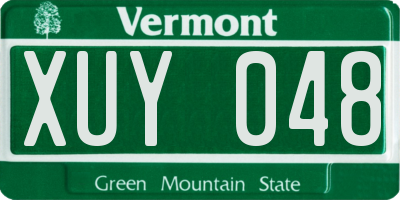VT license plate XUY048