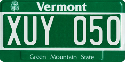 VT license plate XUY050