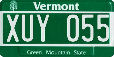 VT license plate XUY055