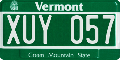 VT license plate XUY057
