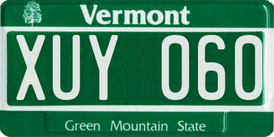 VT license plate XUY060