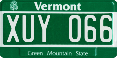VT license plate XUY066