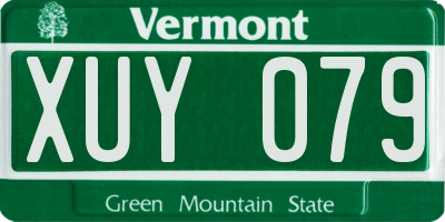 VT license plate XUY079