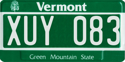 VT license plate XUY083