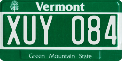 VT license plate XUY084