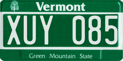 VT license plate XUY085