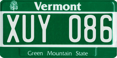VT license plate XUY086