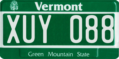 VT license plate XUY088