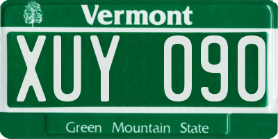 VT license plate XUY090