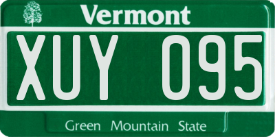 VT license plate XUY095