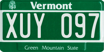 VT license plate XUY097