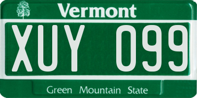 VT license plate XUY099