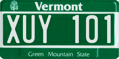 VT license plate XUY101