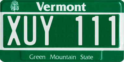 VT license plate XUY111