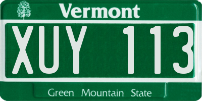 VT license plate XUY113