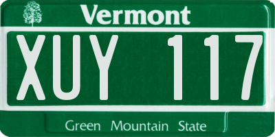 VT license plate XUY117