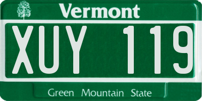 VT license plate XUY119