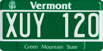 VT license plate XUY120