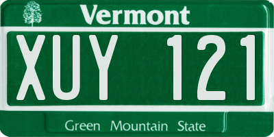 VT license plate XUY121