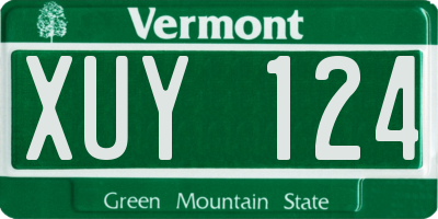VT license plate XUY124