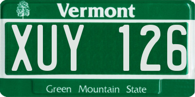 VT license plate XUY126