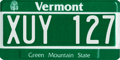 VT license plate XUY127