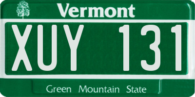 VT license plate XUY131