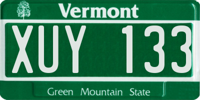 VT license plate XUY133