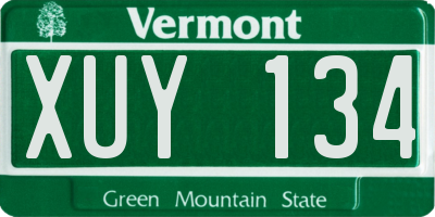 VT license plate XUY134