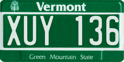 VT license plate XUY136
