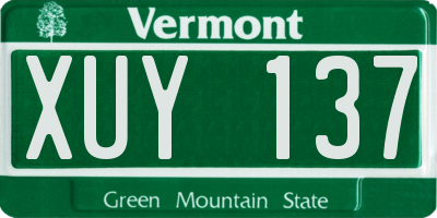 VT license plate XUY137