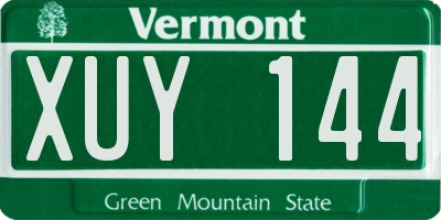 VT license plate XUY144