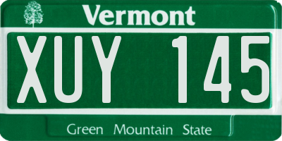 VT license plate XUY145