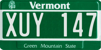 VT license plate XUY147