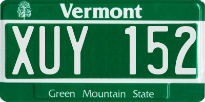 VT license plate XUY152
