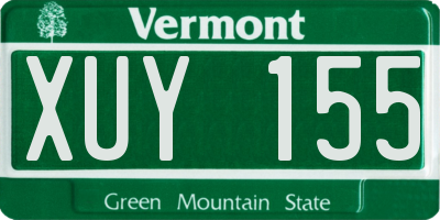VT license plate XUY155