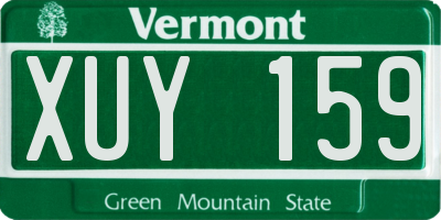 VT license plate XUY159