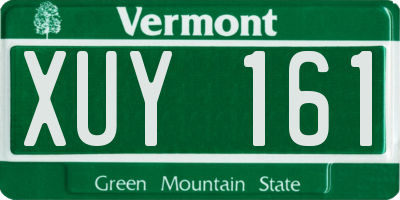 VT license plate XUY161