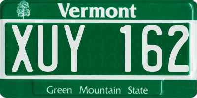 VT license plate XUY162