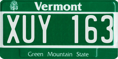 VT license plate XUY163