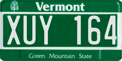 VT license plate XUY164
