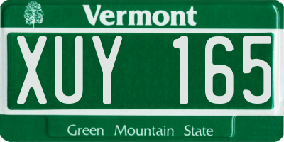 VT license plate XUY165