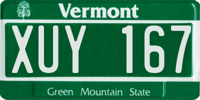 VT license plate XUY167