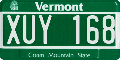 VT license plate XUY168