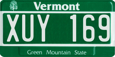 VT license plate XUY169
