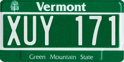 VT license plate XUY171