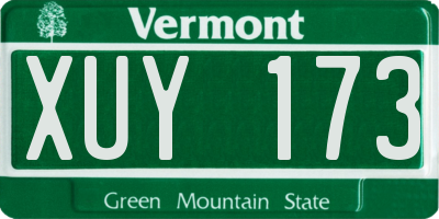 VT license plate XUY173