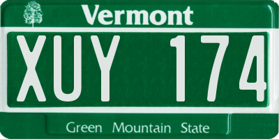 VT license plate XUY174